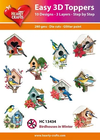Hearty Craft Easy 3D Topper Birdhouses In Winter 1