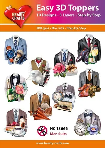 Hearty Crafts Easy 3D Toppers - Men Suits 1
