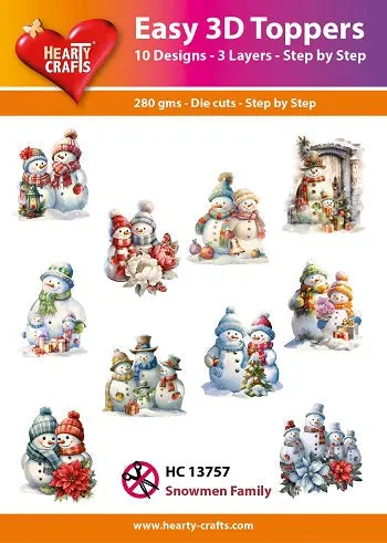 Hearty Crafts - Easy 3D - Snowmen Family 1