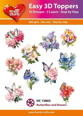 Hearty Crafts Easy 3D Toppers - Butterflies And Flowers 1