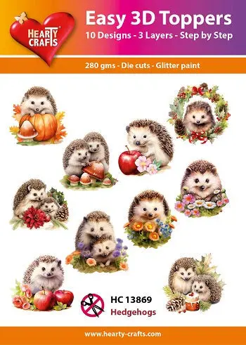 Hearty Crafts Easy 3D Toppers - Hedgehogs 1