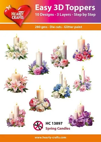 Hearty Crafts Easy 3D Toppers - Spring Candles 1