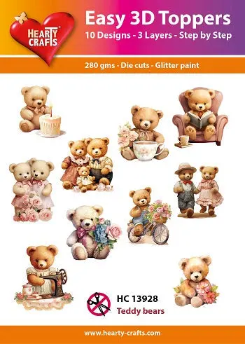 Hearty Crafts Easy 3D Toppers - Teddy Bears 1