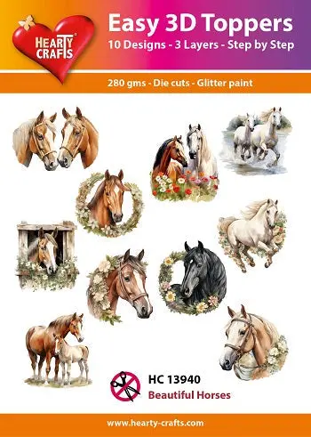 Hearty Crafts Easy 3D Toppers - Beautiful Horses 1