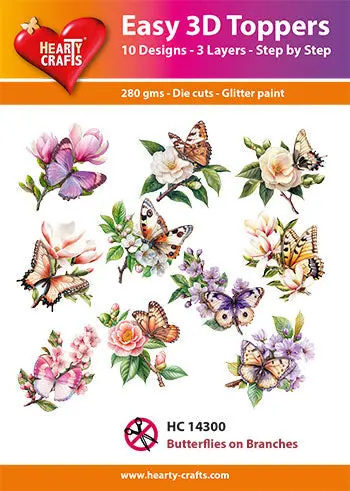 Hearty Crafts Easy 3D Topper - Butterflies On Branches 1