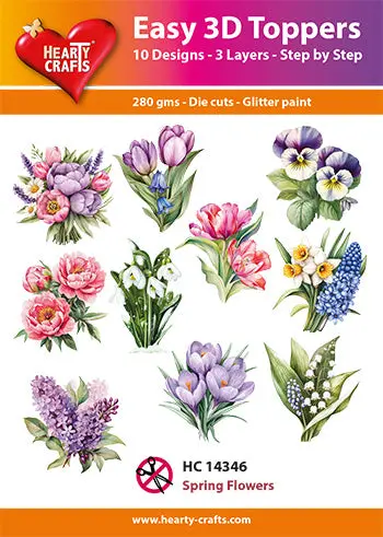 Hearty Crafts Easy 3D Topper - Spring Flowers 1