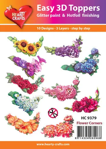 Easy 3D-Toppers - Flower Corners 1