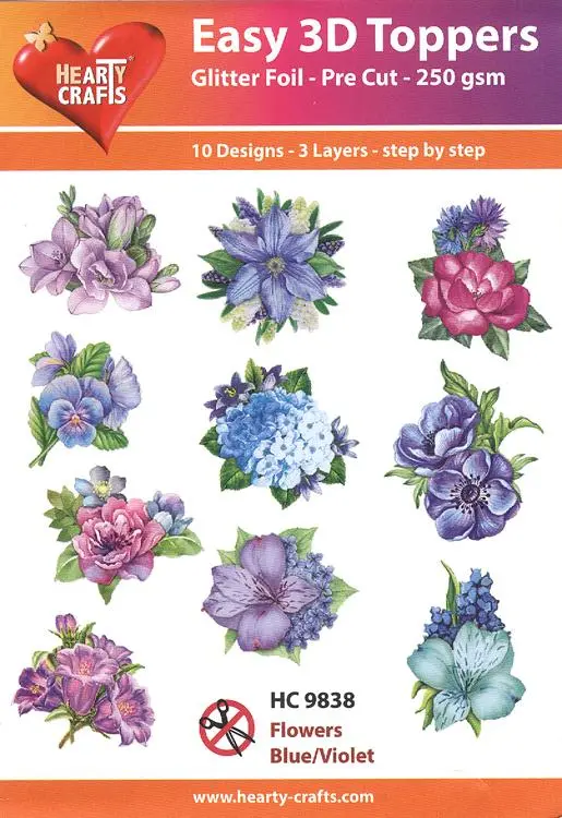 Easy 3D - Flowers - Blue/Violet 1