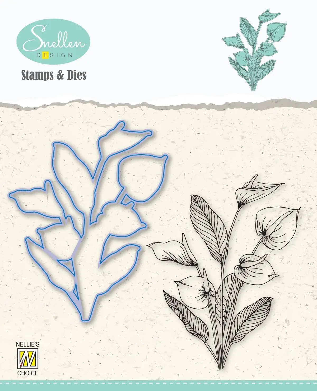 Snellen Design Flowers Anthurium Die & Stamp Set 1