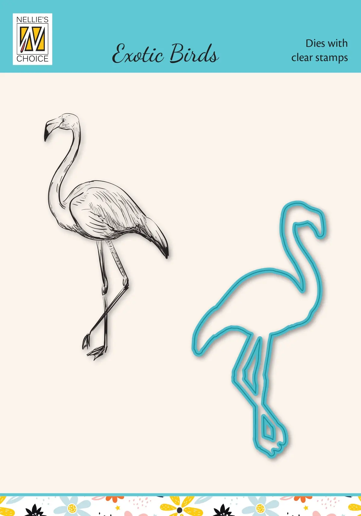 Nellie's Choice Die & Stamp Set - Exotic Birds Series - Flamingo 1