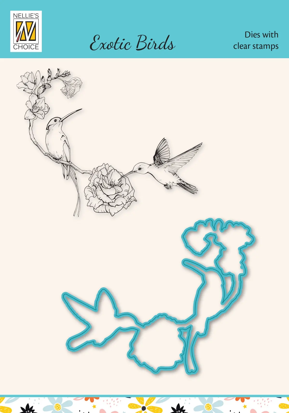 Nellie's Choice Die & Stamp Set - Exotic Birds Series - Hummingbirds 1