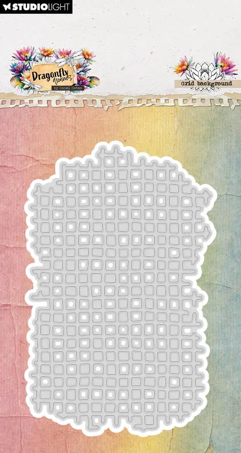 He Cutting Die Grid Background Dragonfly Dreams 56.5X94x1mm 1 Pieces 1
