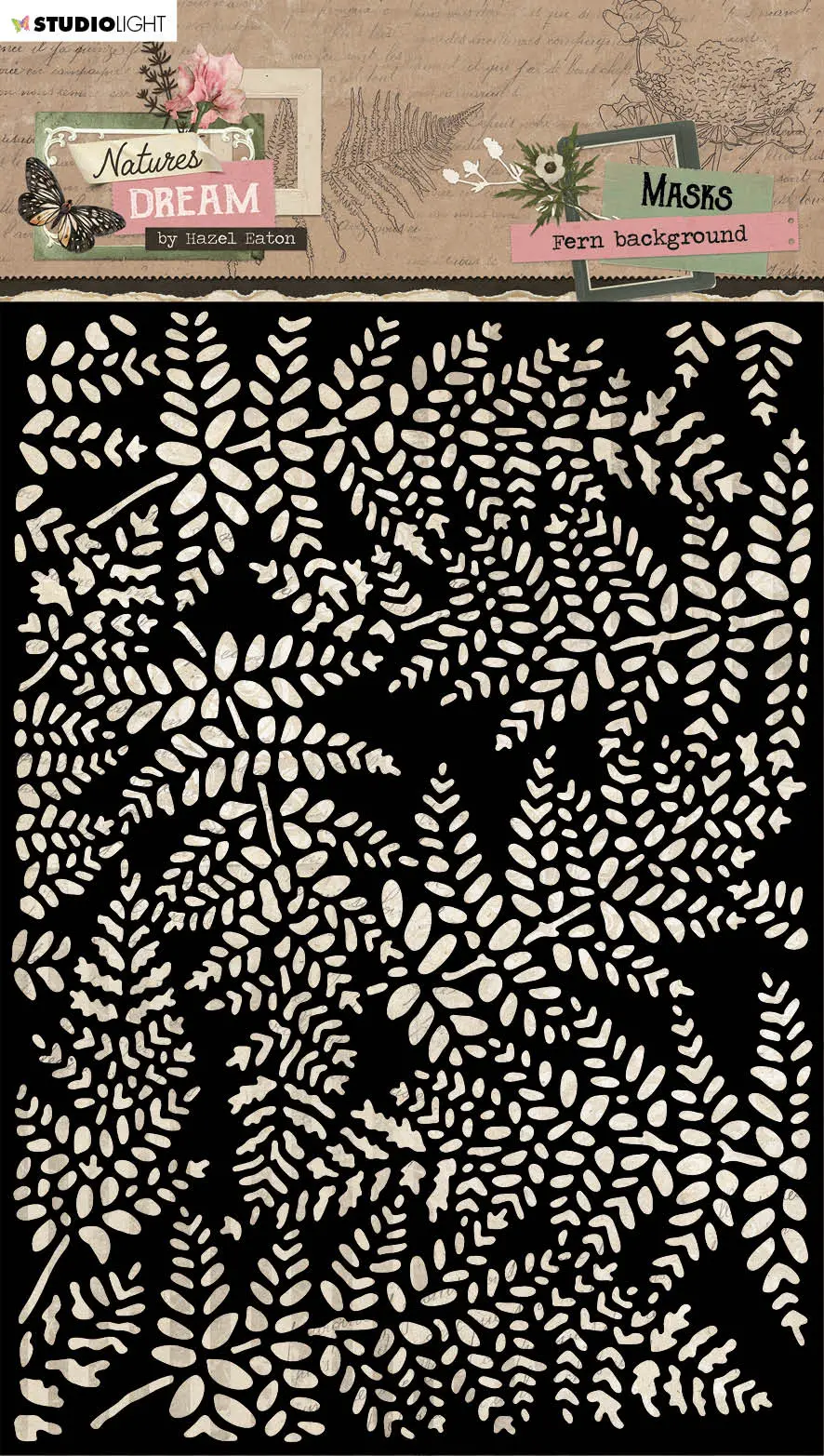 Hen Mask Fern Background Natures Dream 150X210x1mm 1 Pc Nr.238 1