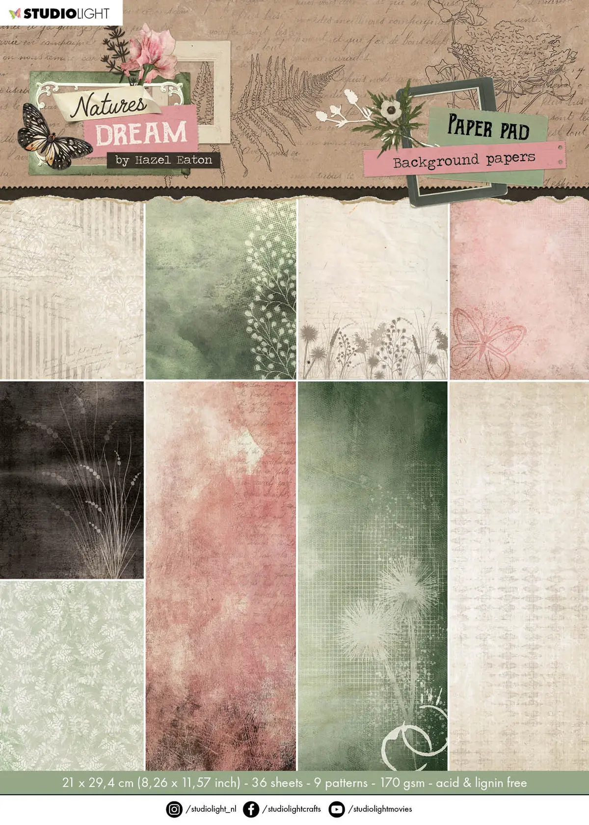 Hen Paper Pad Background Papers Natures Dream 210X294x5mm 36 Sh Nr.113 1