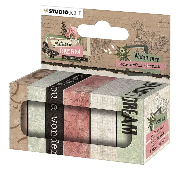 Hen Washi Tape Wonderful Dreams Natures Dream 77,5X37x37mm 6 Pc Nr.16 1