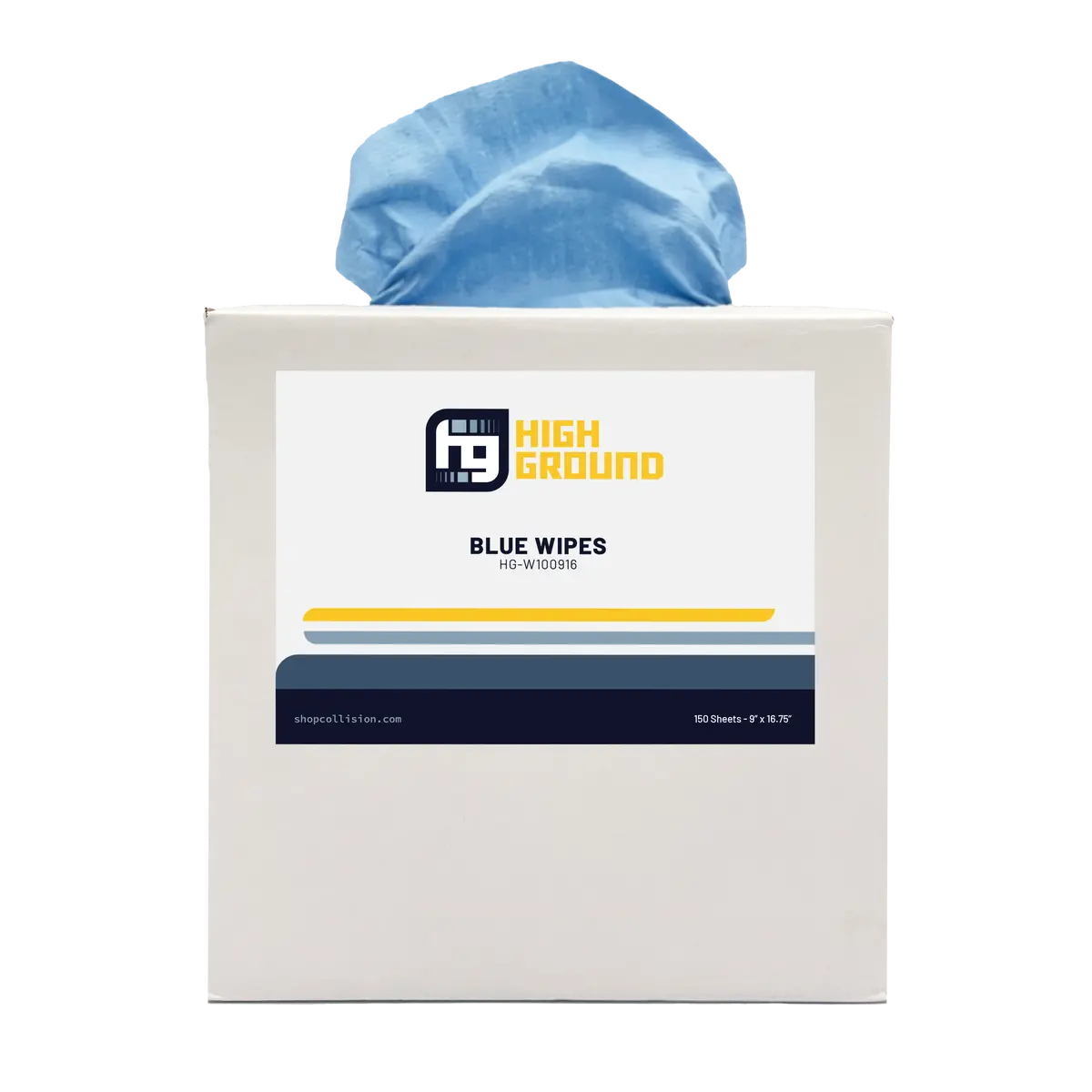 High Ground Blue Wipe, Double Re-Crepe Bonded Cellulose, 9" L X 16.75" W (Pack Of 150) 1