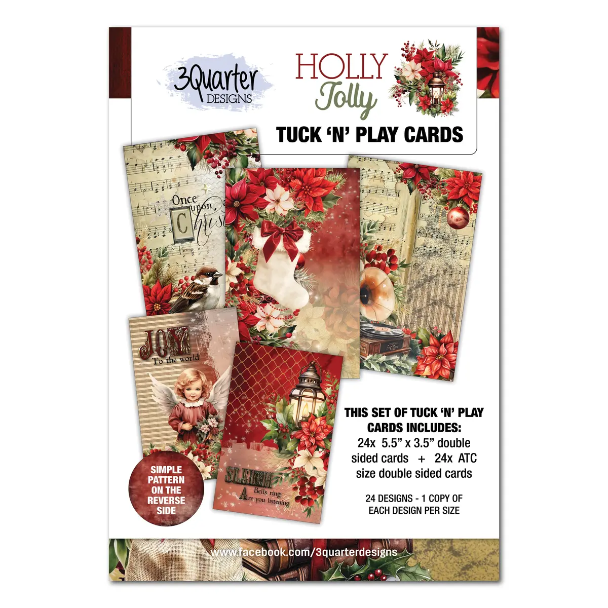 3Quarter Designs Holly Jolly - Tuck N Play Cards 1