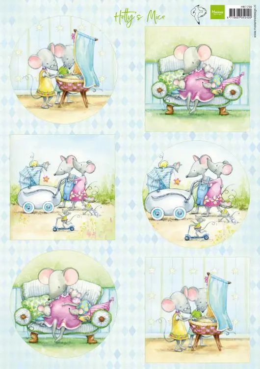 Cutting Sheet Hetty's Mice Baby A4 1