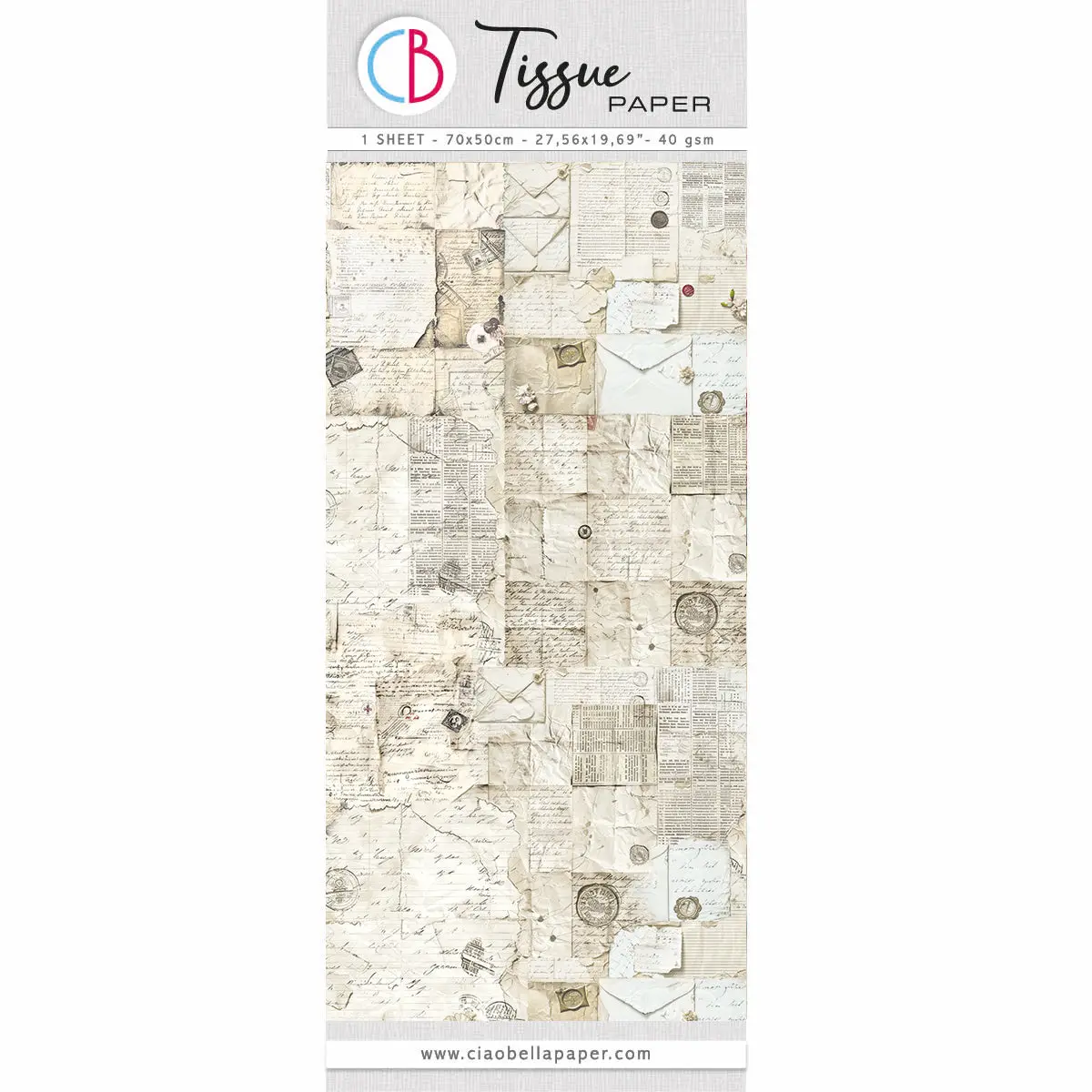 Tissue Paper Cm69x49 27.66"X19.29” Antique Handwritten Letter 1