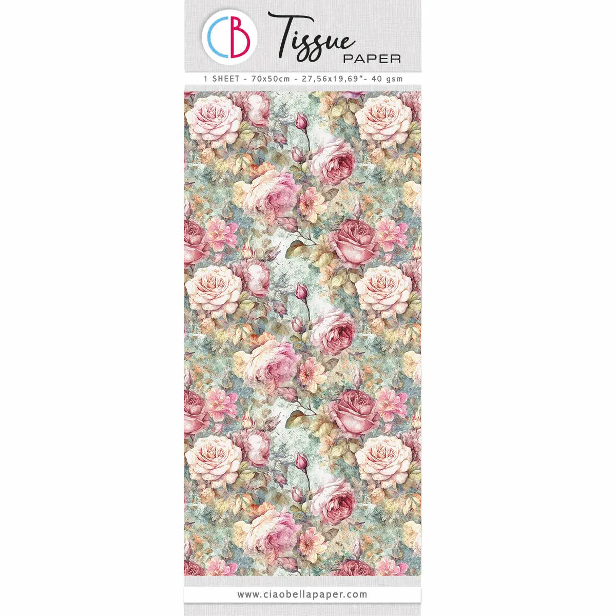 Tissue Paper Cm69x49 27.66"X19.29” Hill Garden 1