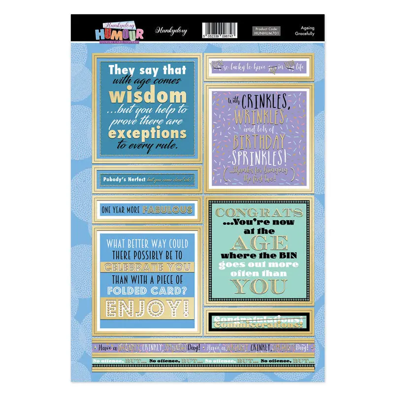 Hunkydory Humour Topper Sheet - Ageing Gracefully 1