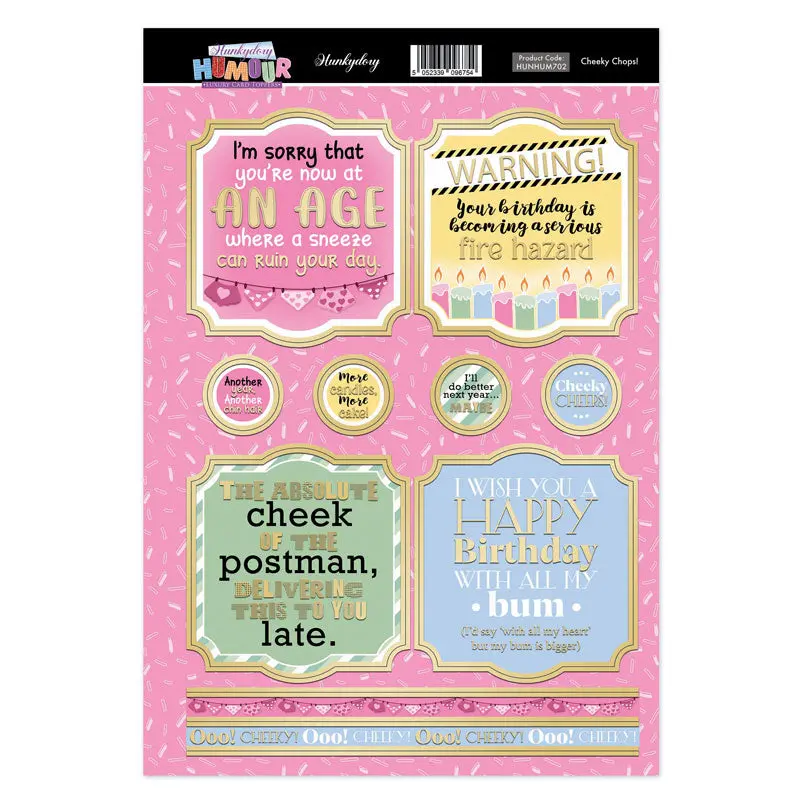 Hunkydory Humour Topper Sheet - Cheeky Chops! 1