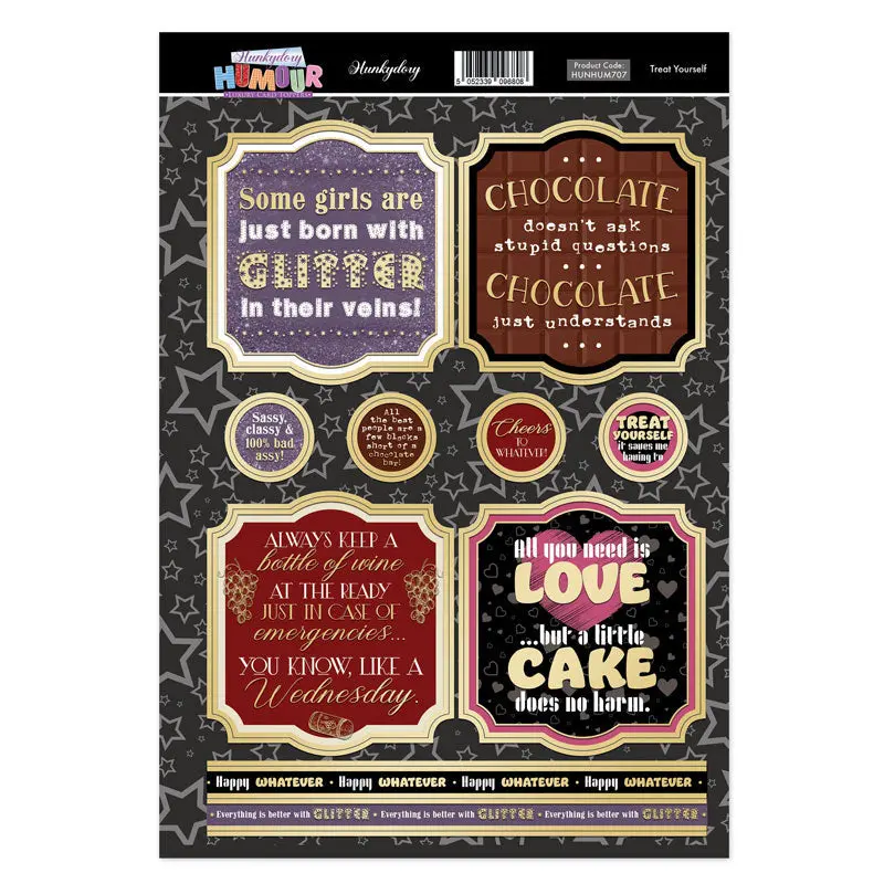 Hunkydory Humour Topper Sheet - Treat Yourself 1