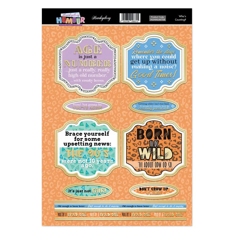 Hunkydory Humour Topper Sheet - Who's Counting? 1