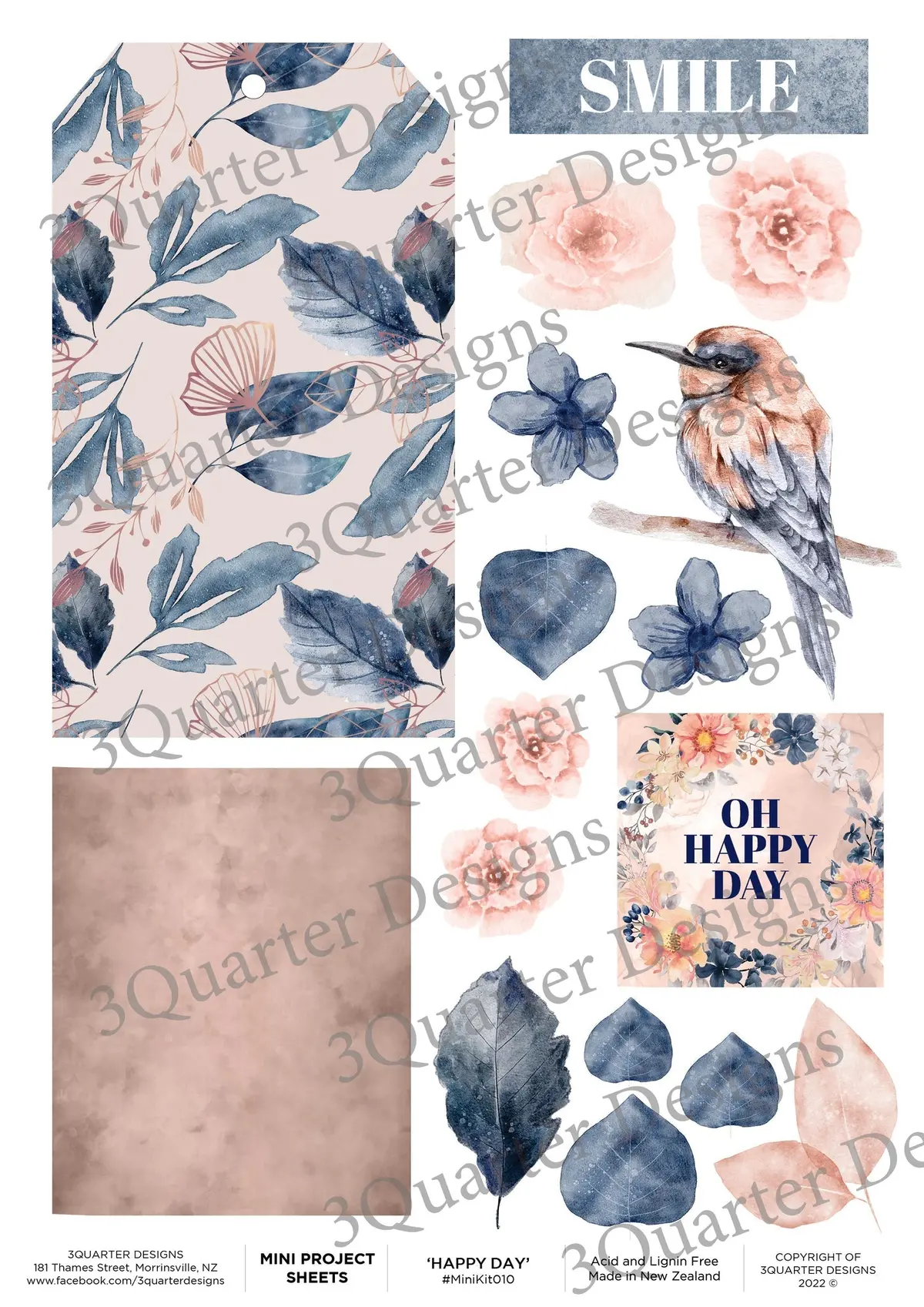 3Quarter Designs Happy Day Mini Project Sheet 1