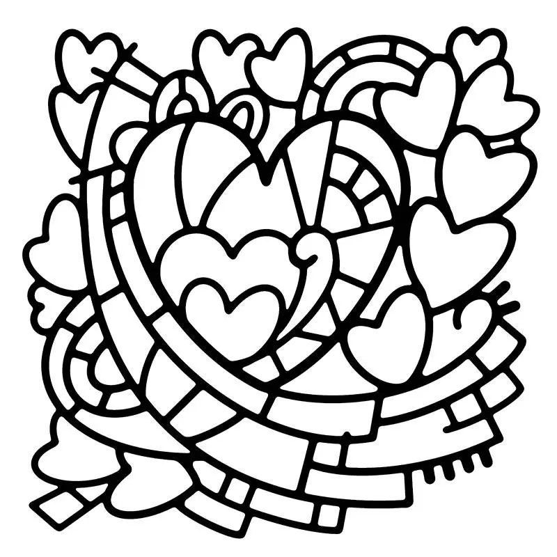 Woodware Heart Window 6 In X 6 In Stencil 1