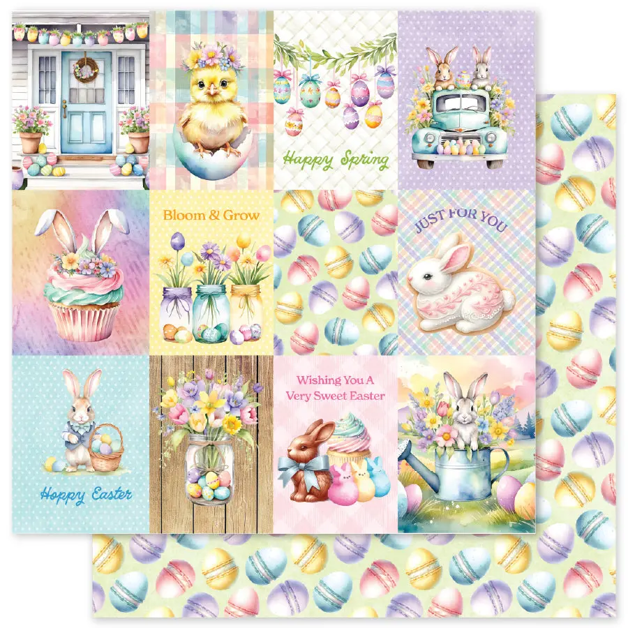 Hop Into Spring C 12X12 Paper (12 Pc Bulk Pack) 36118 1