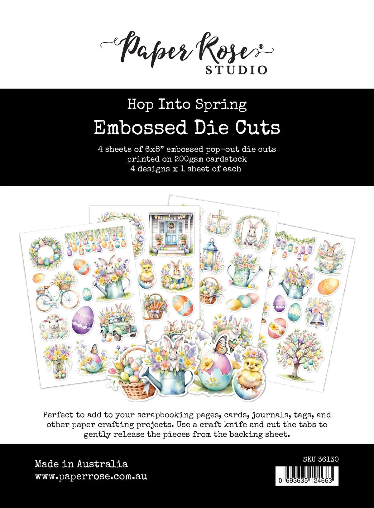 Hop Into Spring 6 X 8" Embossed Die Cuts 36130 1