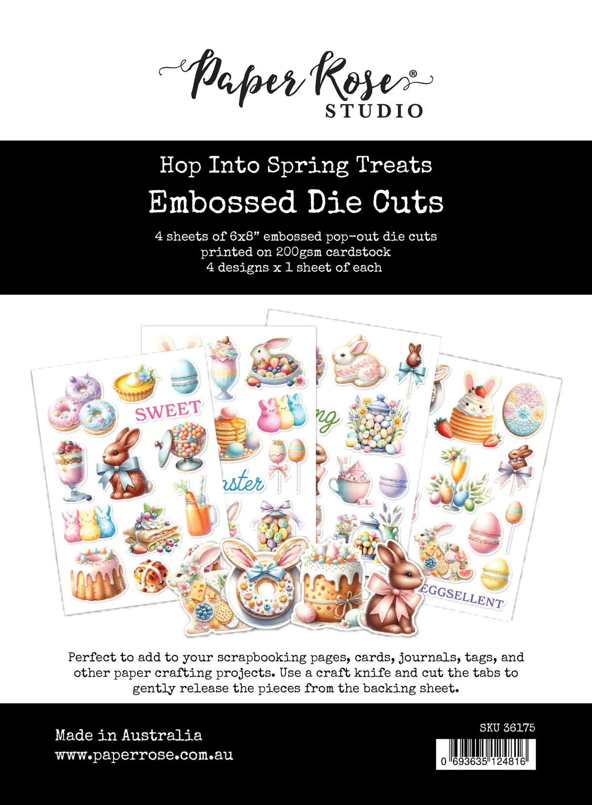 Hop Into Spring 6 X 8" Treats Embossed Die Cuts 36175 1