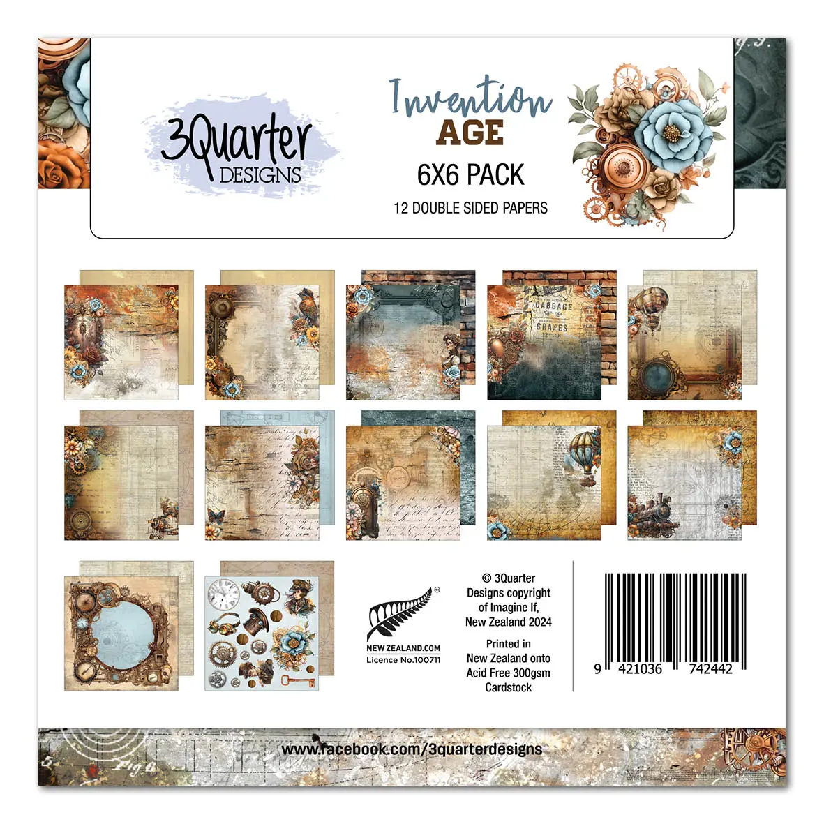 3Quarter Designs Invention Age 6X6 Paper Pack 1