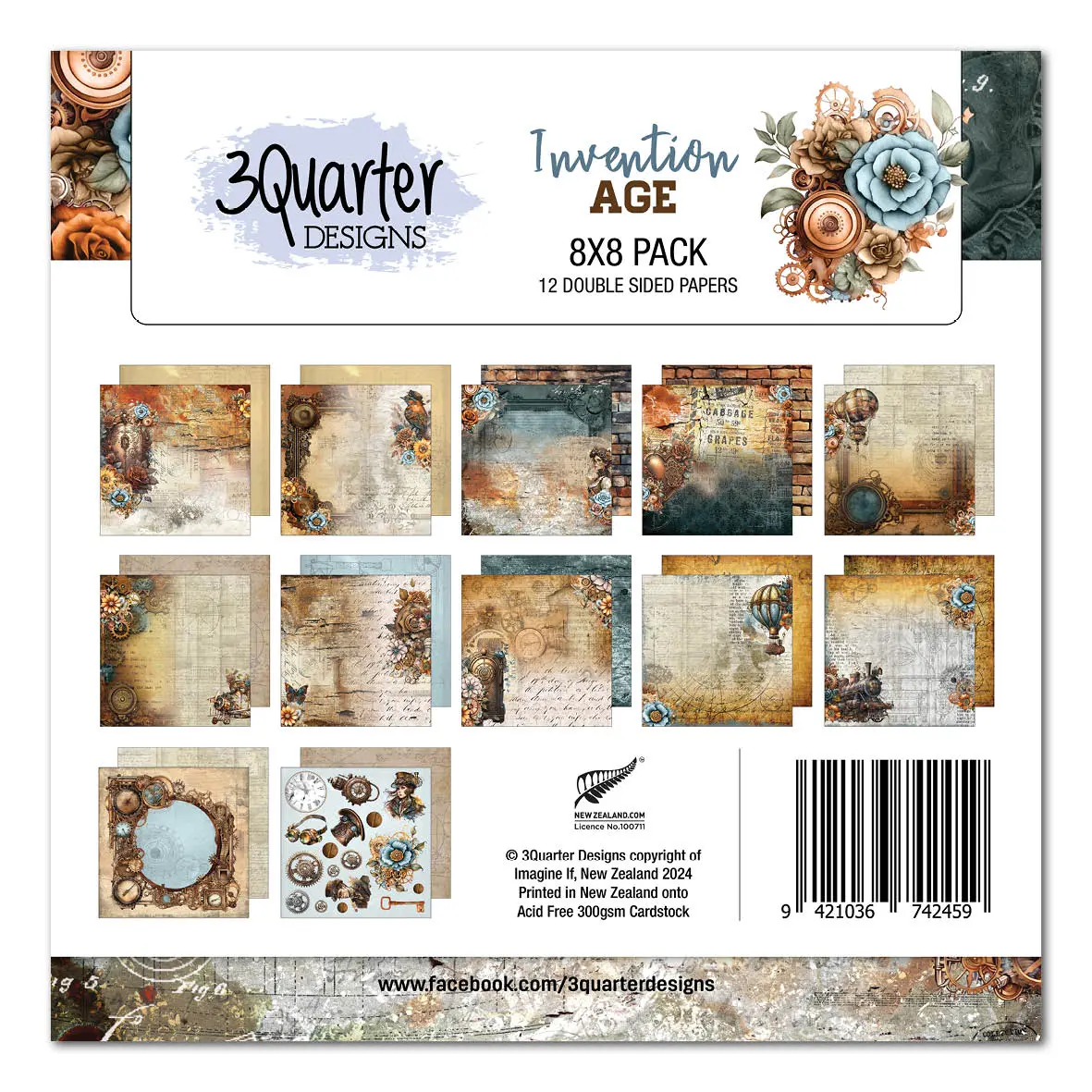 3Quarter Designs Invention Age 8X8 Paper Pack 1