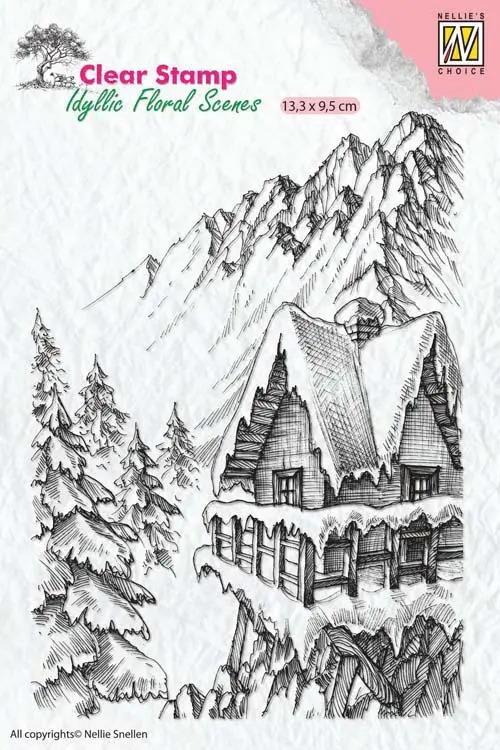 Nellie's Choice Clear Stamp Idyllic Floral Scenes - Winter 2 1
