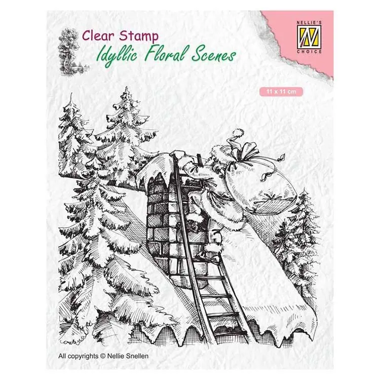 Nellie's Choice Clear Stamp Santa Claus At Work 1