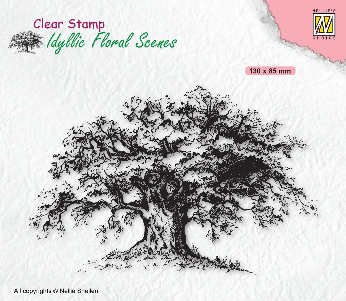 Idyllic Floral Scene Stamp Old Tree 1