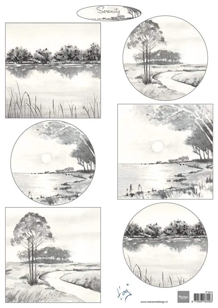 Marianne Design A4 Cutting Sheet - Tiny's Serenity 1