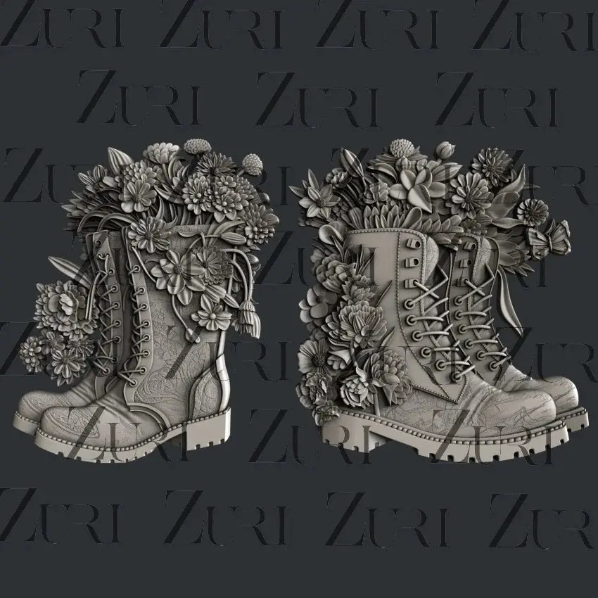 Zuri Designs Floral Boots 1