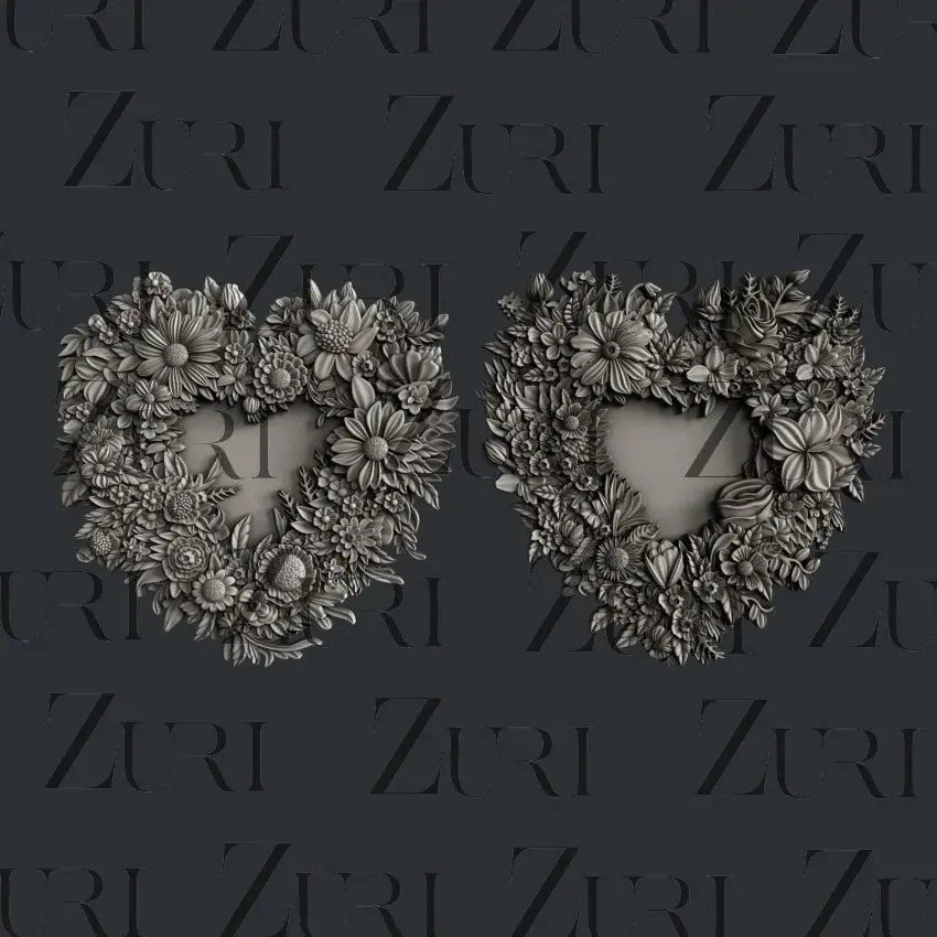 Zuri Designs Floral Lovehearts Set 1 1
