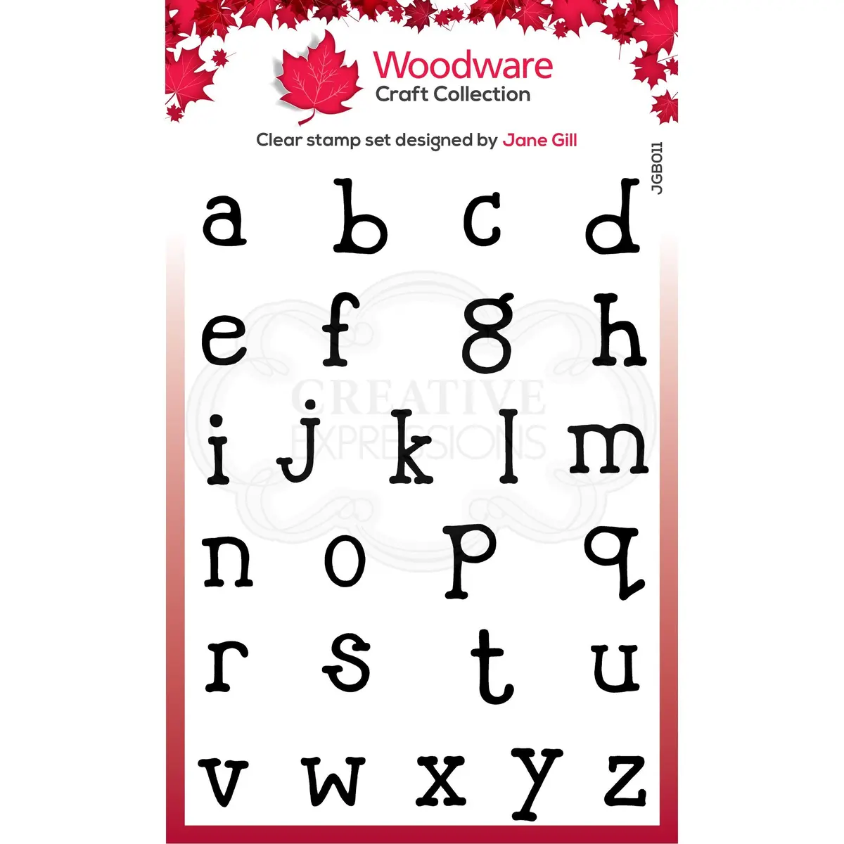 Woodware Clear Singles Quirky Typewriter Alphabet Lowercase A5 Stamp 1