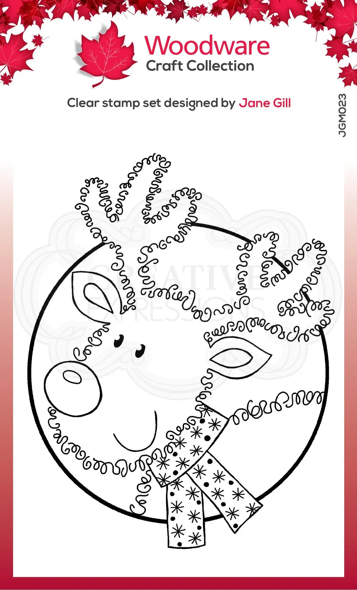 Woodware Clear Singles Festive Fuzzies - Mini Reindeer 3.8 In X 2.6 In Stamp 1