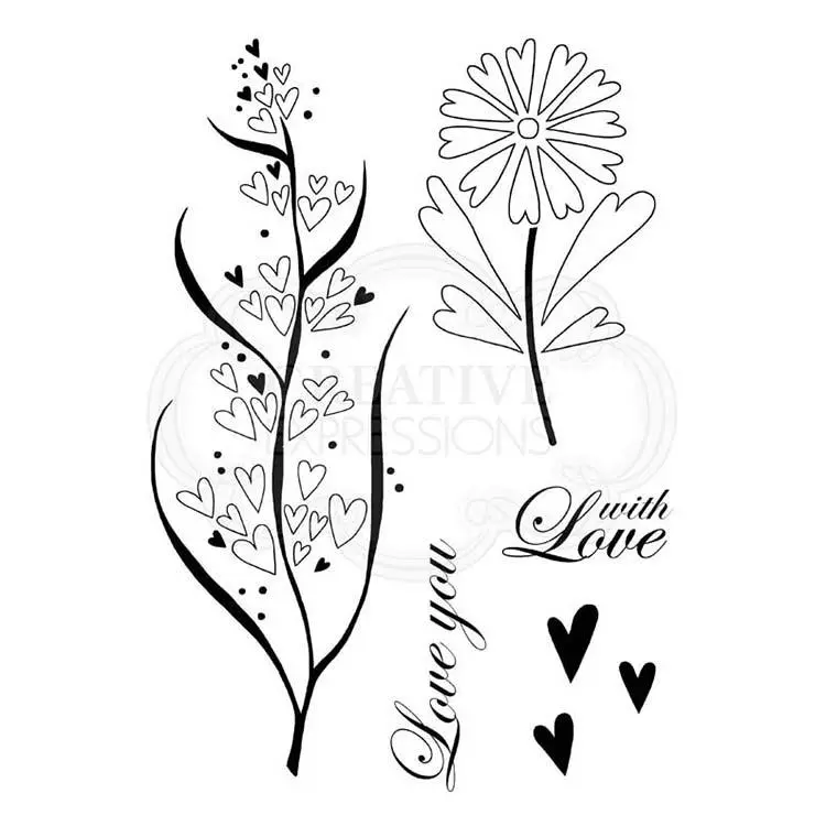 Woodware Clear Singles Rustic Hearts 1