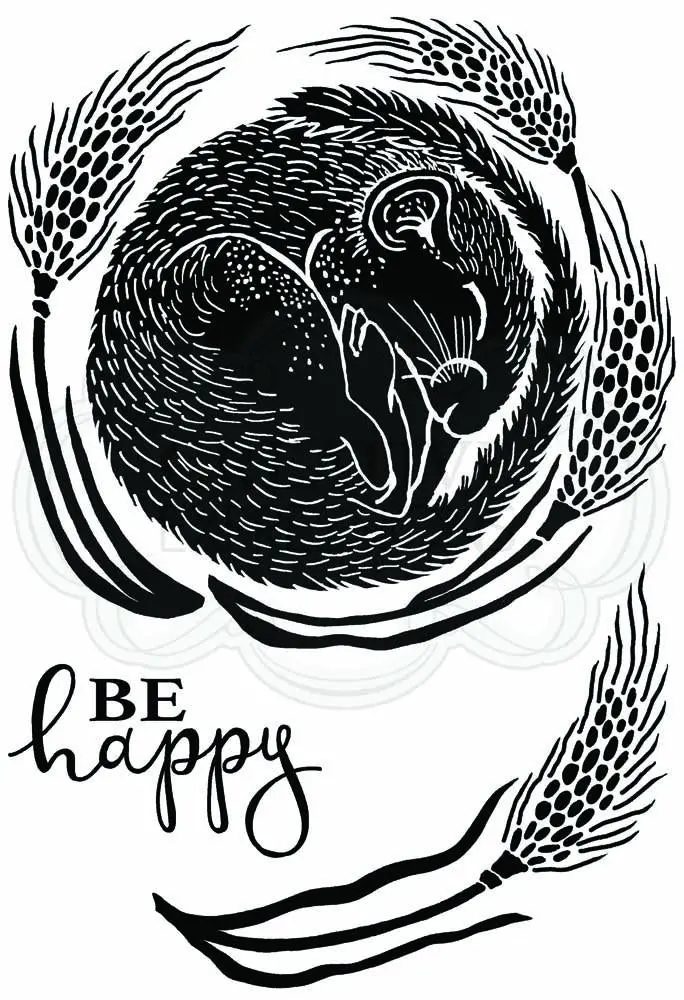 Woodware Clear Singles Lino Cut - Dormouse 4 In X 6 In Stamp 1