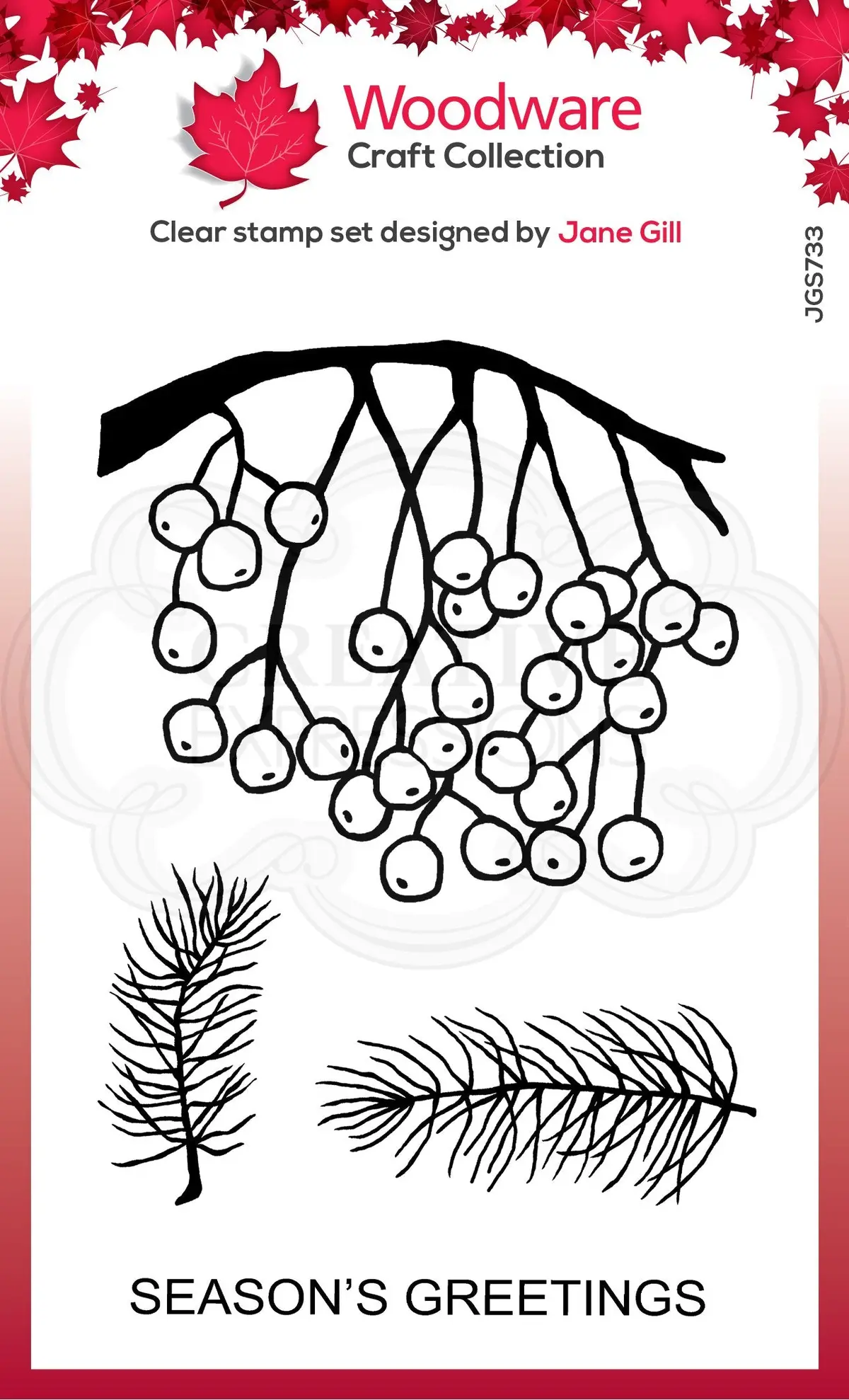 Festive Hanging Berries 4 In X 6 In Stamp 1