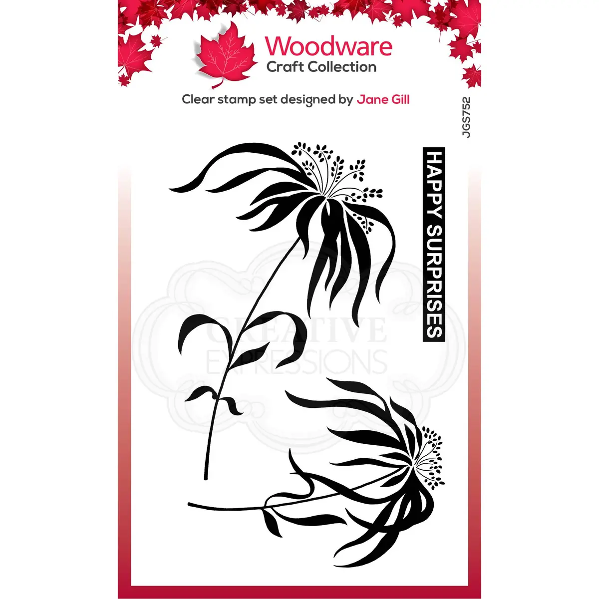 Woodware Clear Singles Umbrella Grass 4 In X 6 In Stamp 1