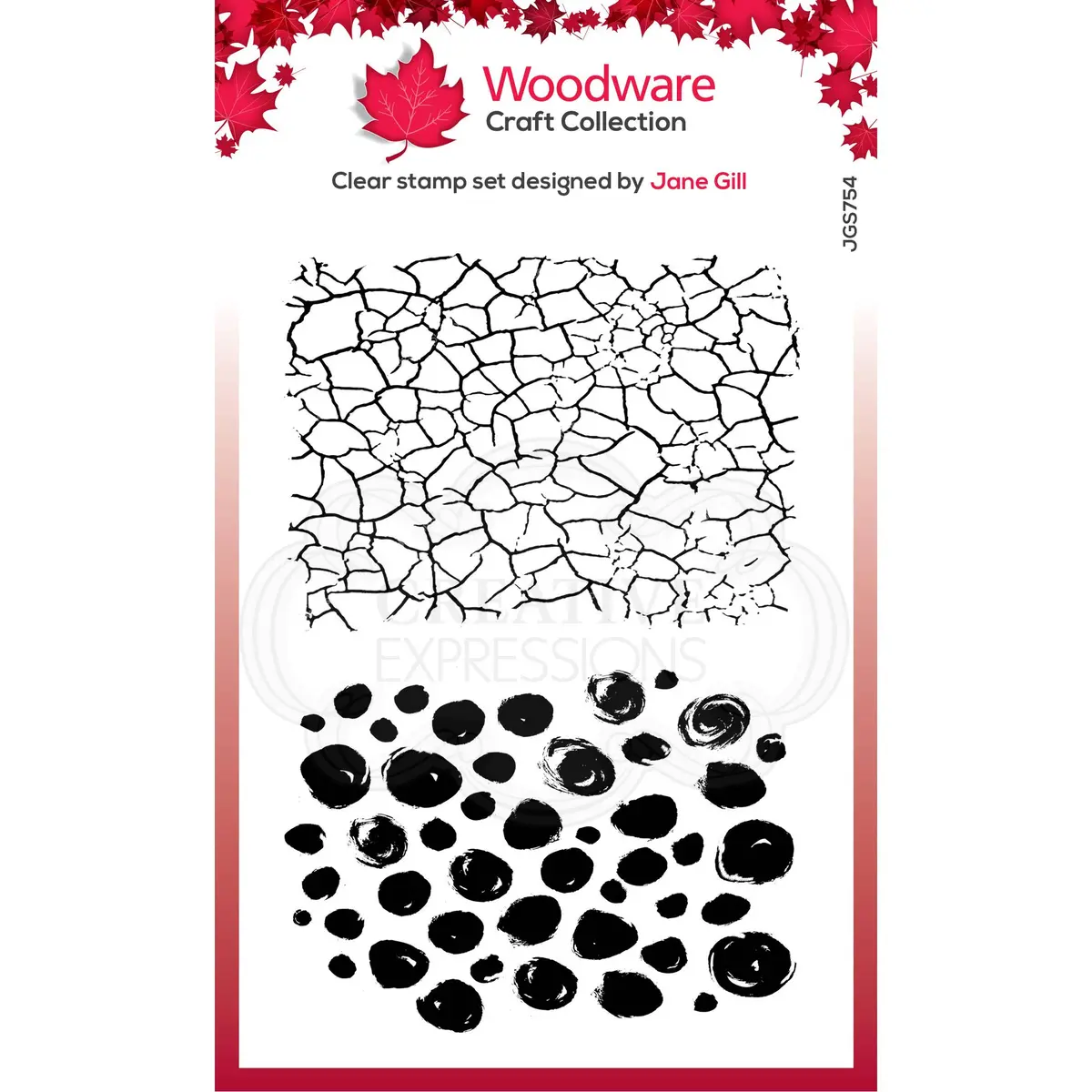 Woodware Clear Singles Crackles & Dots 4 In X 6 In Stamp 1