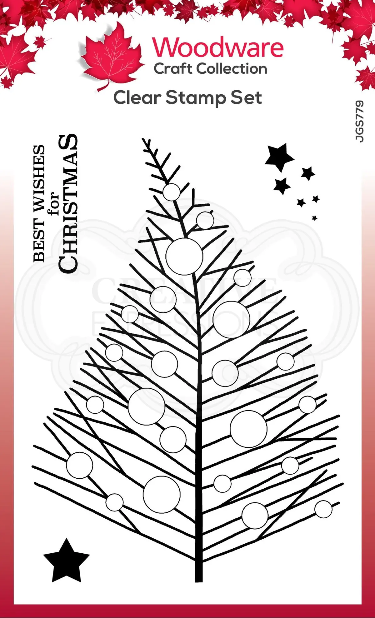 Woodware Clear Singles Bubble Twiggy Tree 4 In X 6 In Stamp 1