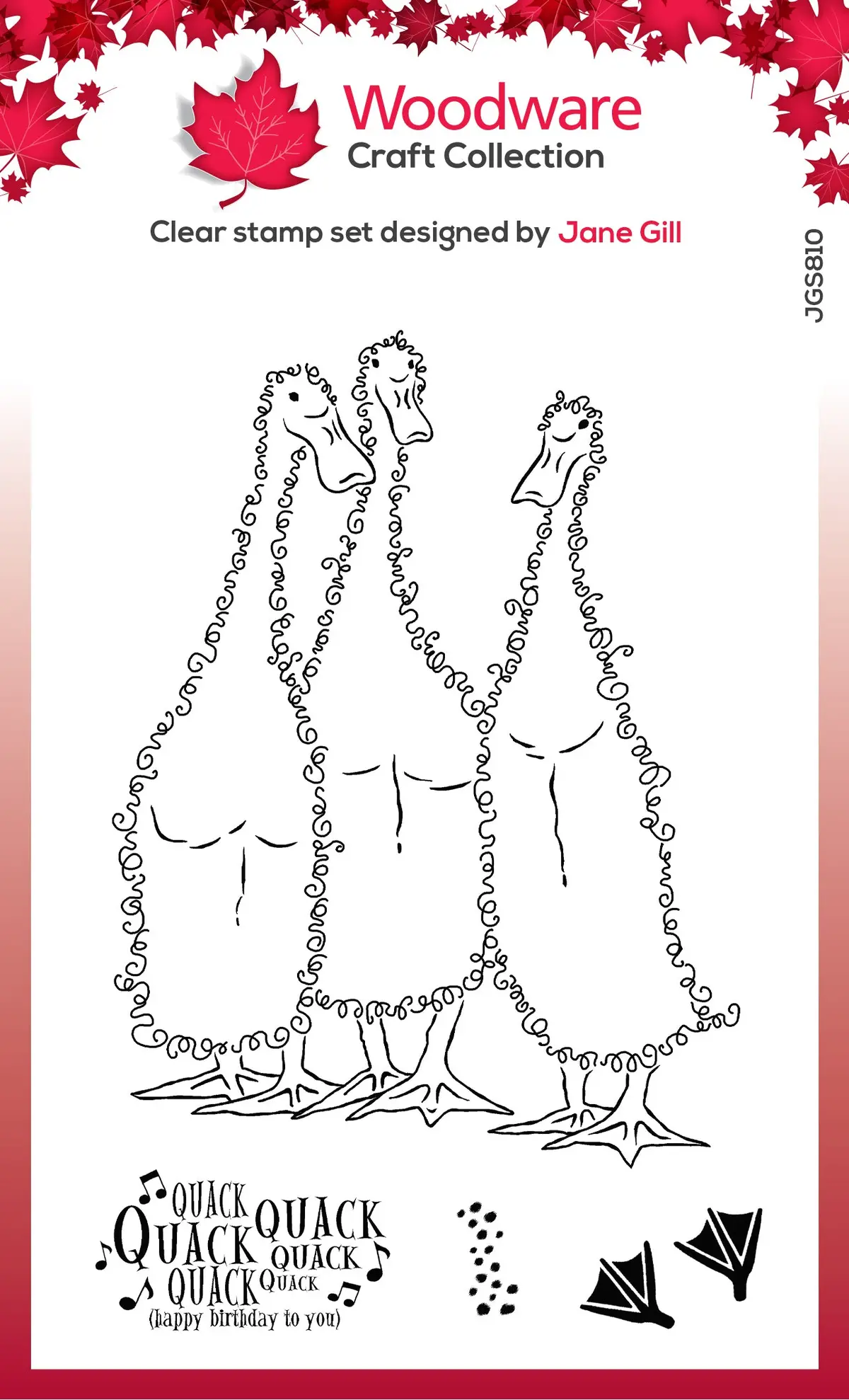 Woodware Clear Singles Fuzzie Friends Morris, James & Bill The Ducks 4 In X 6 In Stamp 1